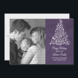 Sparkle Tree Chalkboard Flachbild-Karte, Lila Feiertagskarte<br><div class="desc">Die trendige und stilvolle Sparkle Tree Chalkboard Flachbild-Karte in lila Form mit Chalkboard-Look und elegantem Weihnachtsbaum. Diese schicke Karte eignet sich hervorragend, um Freunden und der Familie Urlaubswünsche zu senden. Passen Sie sich mit Ihrem eigenen Foto und dem personalisierten Gruß Ihrer Wahl an. Klicken Sie auf "Anpassen", um weitere Personalisierungsoptionen...</div>