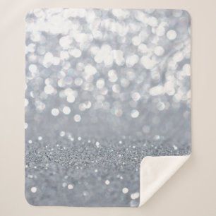 Sparkle und glänzend silberner Glitzer abstrakt Sherpadecke