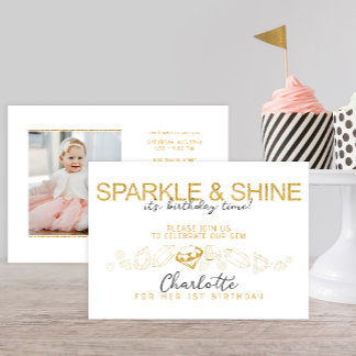 Sparkle und Shine Gem Birthday Einladung