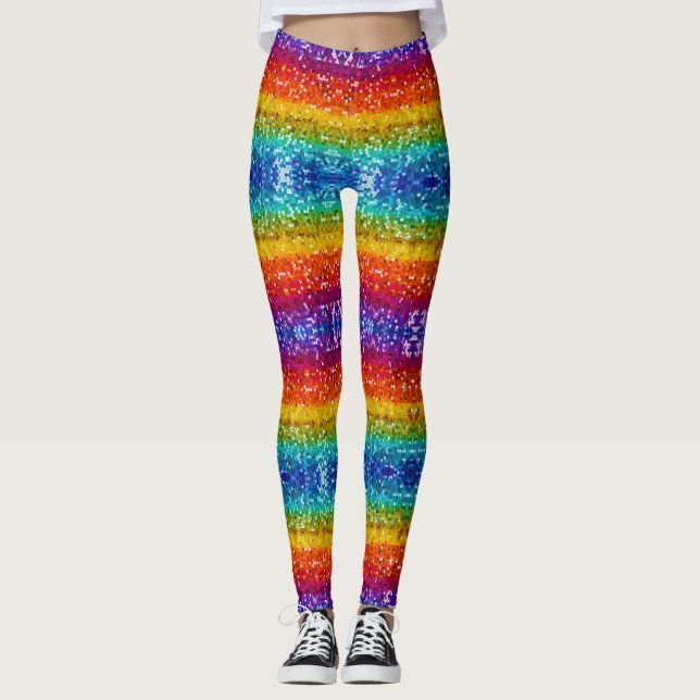 Sparkle und Shine mit Rainbow-Sequin-Glitzer Leggings (Vorderseite)