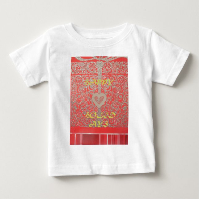 Sparkle und Shine: Roter Glitzer Herzlichen Glückw Baby T-shirt (Vorderseite)
