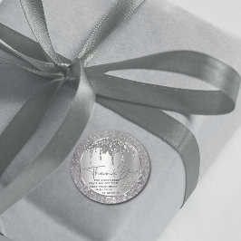 Sparkle Vielen Dank Silver Dripping Glitzer Classi Runder Aufkleber