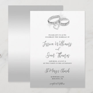 Sparkle Wedding Rings Decoration Wedding Einladung