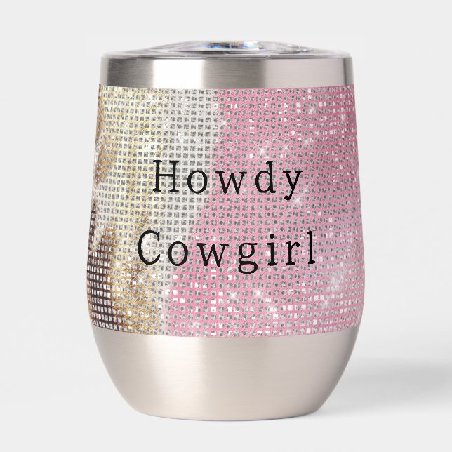 Sparkle Western Rosa Creme Gold Cowgirl Cowhide (Vorderseite)