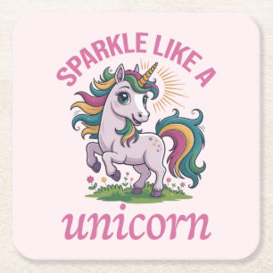 Sparkle wie ein Einhorn Rechteckiger Pappuntersetzer