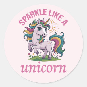Sparkle wie ein Einhorn Runder Aufkleber