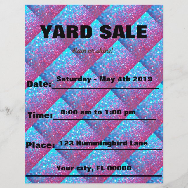 Sparkle-Yard-Verkauf/Event-angepasstes Papier (Vorderseite)