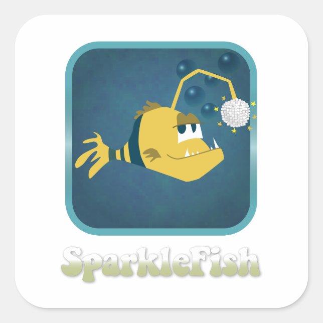 SparkleFish-Aufkleber Quadratischer Aufkleber (Vorderseite)