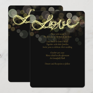 Sparkler Écrire Amour Mariage Invitations