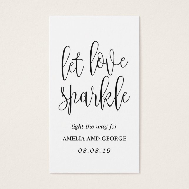 Sparkler Envoyer des étiquettes Lovely Calligraphy (Devant)