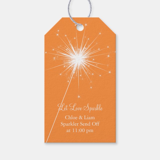 Sparkler-Geschenk-Tag - orange Geschenkanhänger (Vorderseite)
