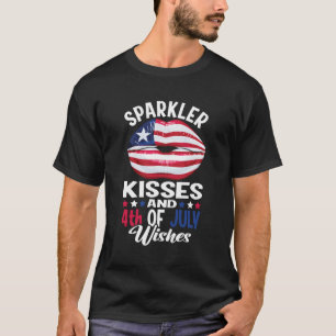 Sparkler Kisses und 4. Juli wünscht American Li T-Shirt