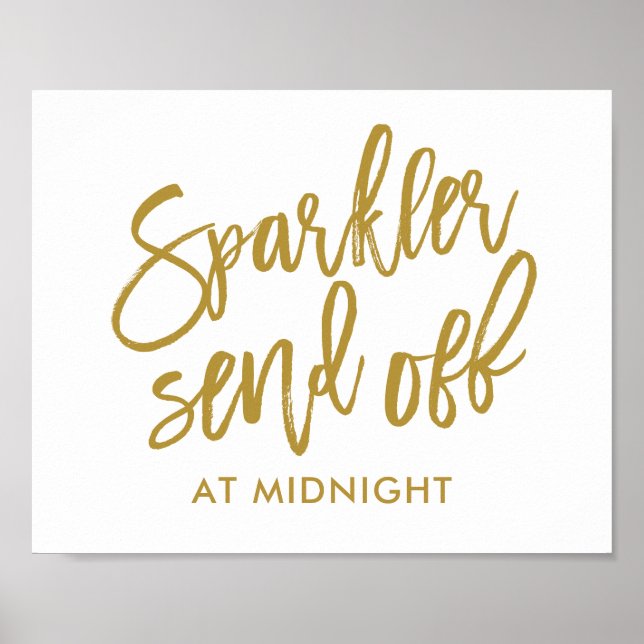 Sparkler Send-off Sign-EDITABLE COLOR - Kalligraph Poster (Vorne)
