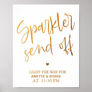 Sparkler sendet Hochzeitszeichen 8x10 Poster