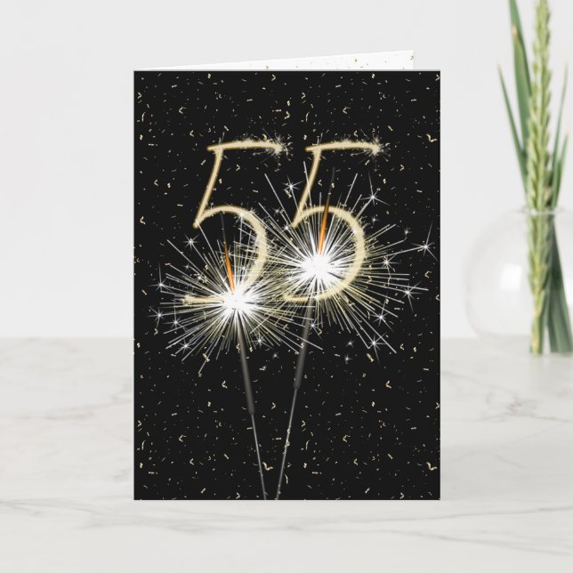 Sparkler zum 55. Jahrestag Karte (Vorderseite)