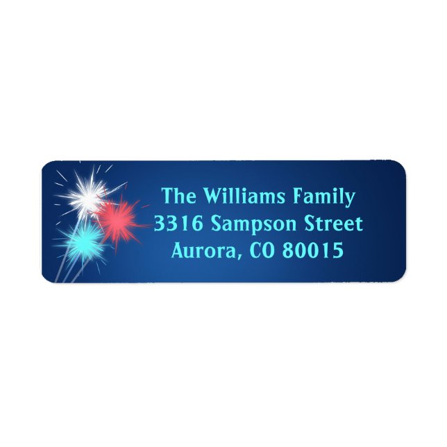 Sparklers 4. Juli GRILLEN Party Address Labels (Vorne)