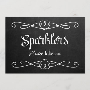 "Sparklers" Chalkboard-Hochzeitssymbol Einladung
