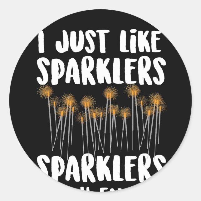 Sparklers Mein Favorit 4. Juli Feuerwerk Runder Aufkleber (Vorderseite)