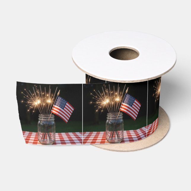 Sparklers With American Flag Satinband (Spule)