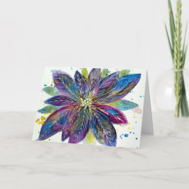 Sparklesettia Watercolor Poinsettia Grußkarte Karte