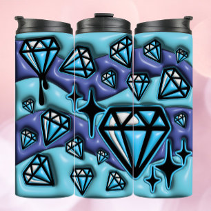 Sparkling 3D-Inflated Tumbler - Diamant Elegance Thermosbecher