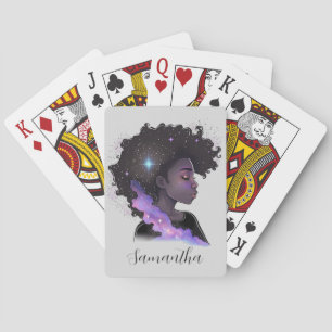 Sparkling Afro Woman Spielkarten