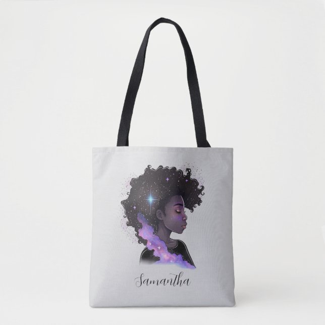 Sparkling Afro Woman Tasche (Vorderseite)