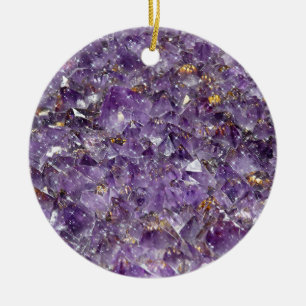 Sparkling Amethyst Crystal Gem - Lila Geode Keramik Ornament