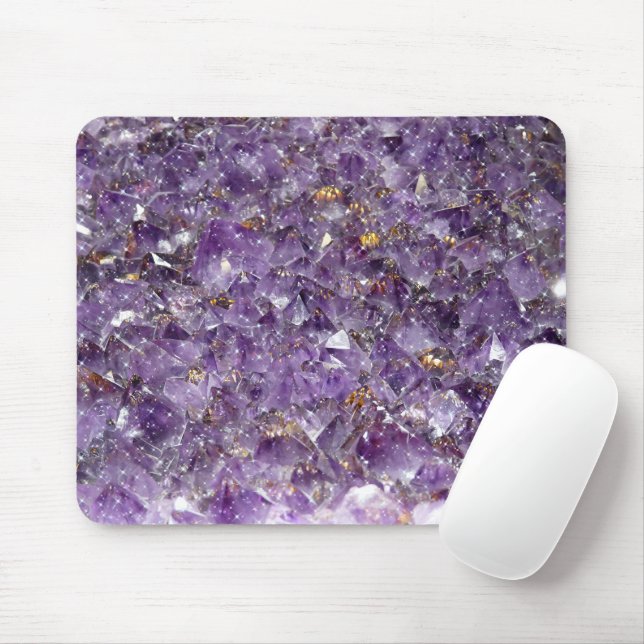 Sparkling Amethyst Crystal Gem - Lila Geode Mousepad (Mit Mouse)