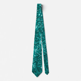 Sparkling Aquamarin Disco Sequin Neck Tie Krawatte