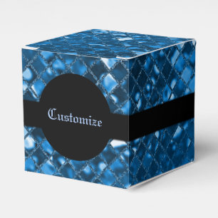 Sparkling Blue Mosaic Muster Cube Favor Box Geschenkschachtel