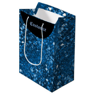 Sparkling Blue Mosaic Muster Geschenktasche Mittlere Geschenktüte