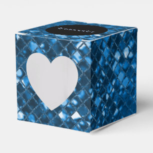 Sparkling Blue Mosaic Muster Herz Fevor Box Geschenkschachtel