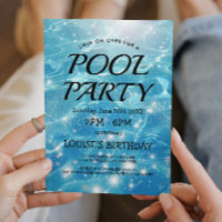Sparkling Blue Water I Pool Party Einladung