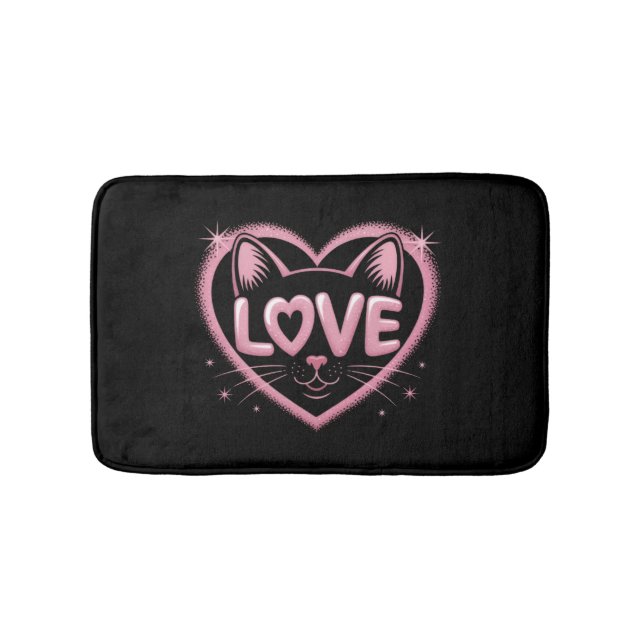 Sparkling Cat Love Badematte (Vorderseite)