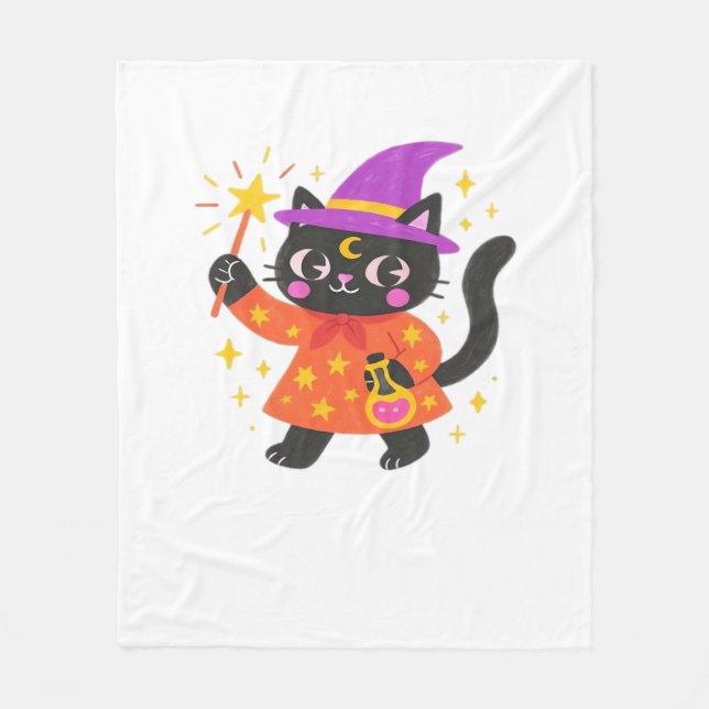 Sparkling Celestial Kitty Hexe Classic T - Shirt Fleecedecke (Vorderseite)