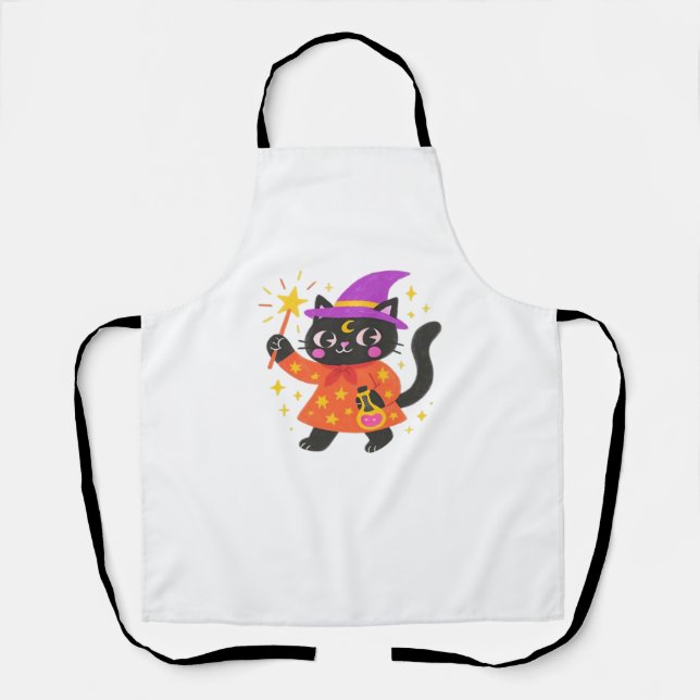 Sparkling Celestial Kitty Hexe Classic T - Shirt Schürze (Vorderseite)
