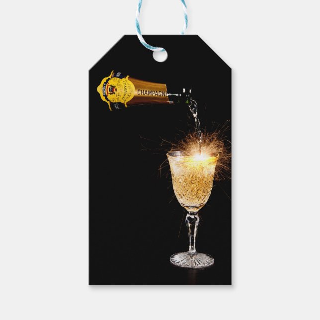 Sparkling Champagner-Geschenkmarke Geschenkanhänger (Vorderseite)