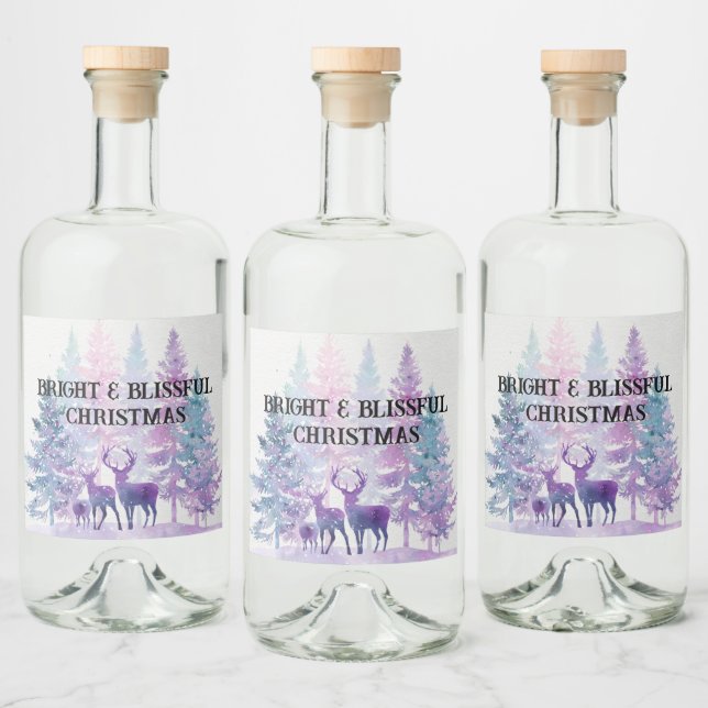 Sparkling Christmas Cheer Labels | Holiday Gift  Alkoholflaschenetikett (Flaschen)