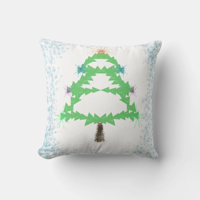 Sparkling Christmas Tree Throw Cushion Kissen (Vorderseite)