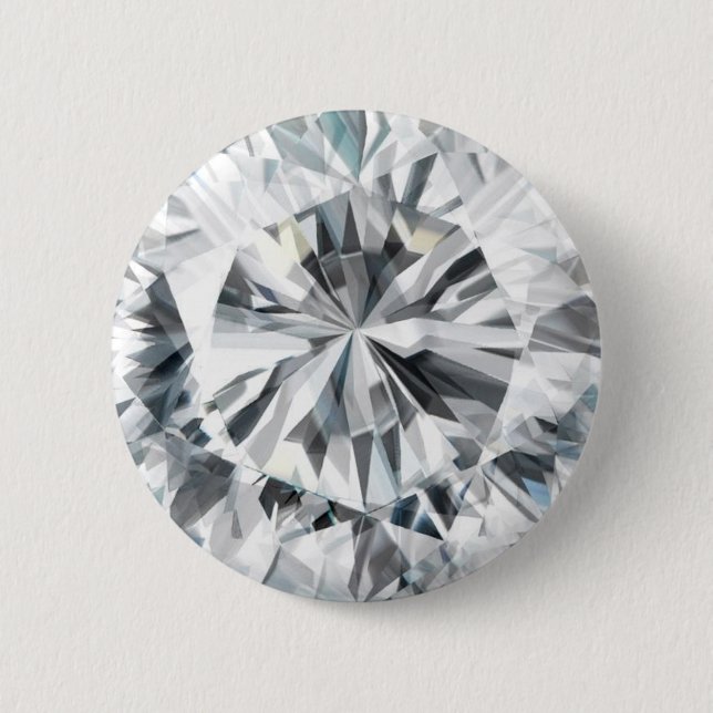 Sparkling Diamond Textur April Birthstone Button (Vorderseite)