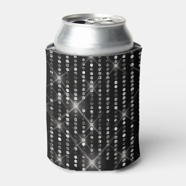 Sparkling Diamonds auf schwarz Dosenkühler (Kanne Vorderseite)