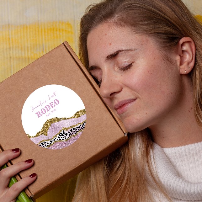 Sparkling Disco Cowgirl Bachelorette, vergoldeter  Runder Aufkleber (Von Creator hochgeladen)