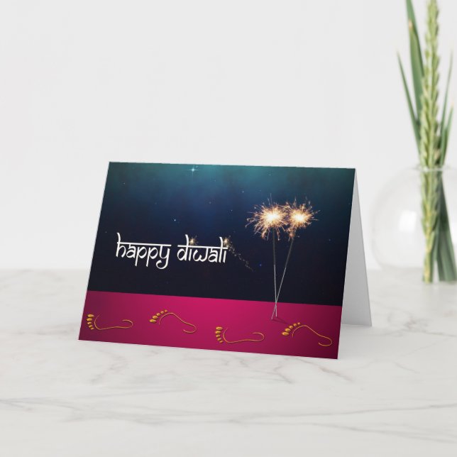 Sparkling Diwali - Grußkarte Karte (Vorderseite)