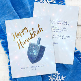 Sparkling Dreidel Hanukkah Holiday Card Feiertagskarte