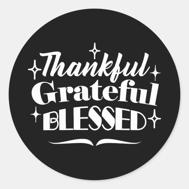 Sparkling Erntedank Quote Holiday Design Runder Aufkleber (Vorderseite)