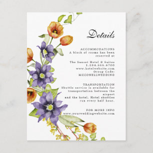 Sparkling Frühling Blume Empfang Hochzeit Begleitkarte