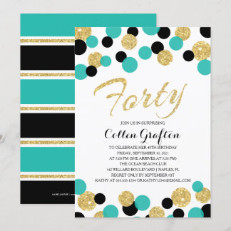 Sparkling Glitzer Confetti | 40. Geburtstag Einladung