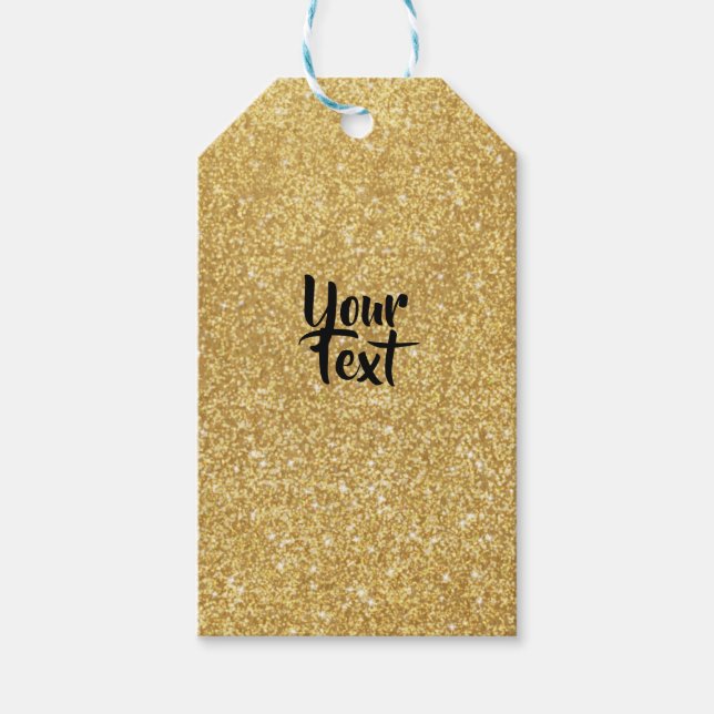Sparkling Gold Glitzer Geschenkanhänger (Vorderseite)