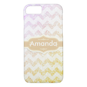 *~* Sparkling Gold Ombre Glitzer White Zickzack Case-Mate iPhone Hülle